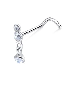 Silver Curved Nose Stud NSKZ-1742